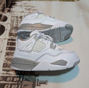 Nike Air Jordan 4 TD Toddler "White Oreo" BQ7670-100 White-grey Size 8C No Box